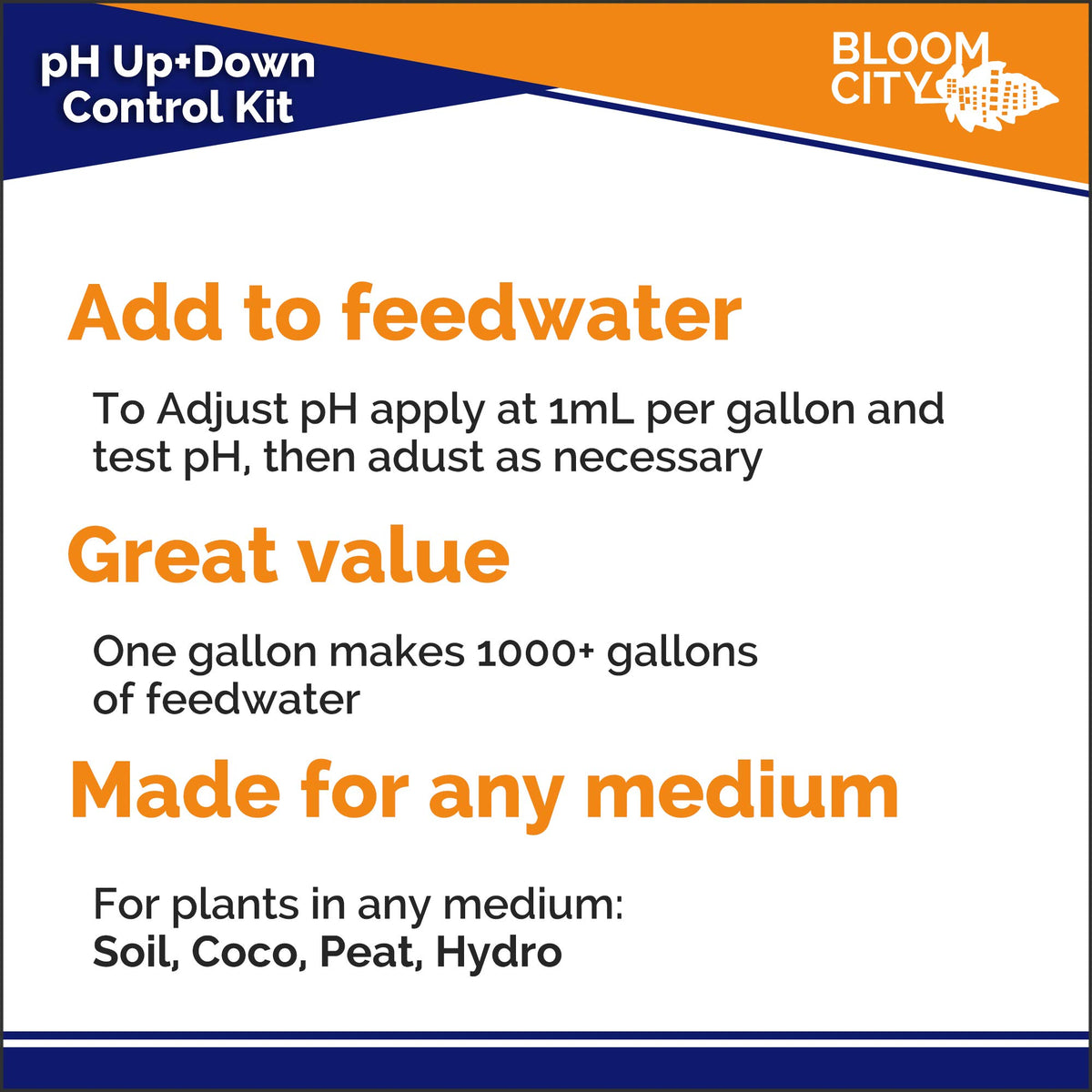 Bloom City reservoir with pH solution being added emphasizes precise adjustment during feeding.