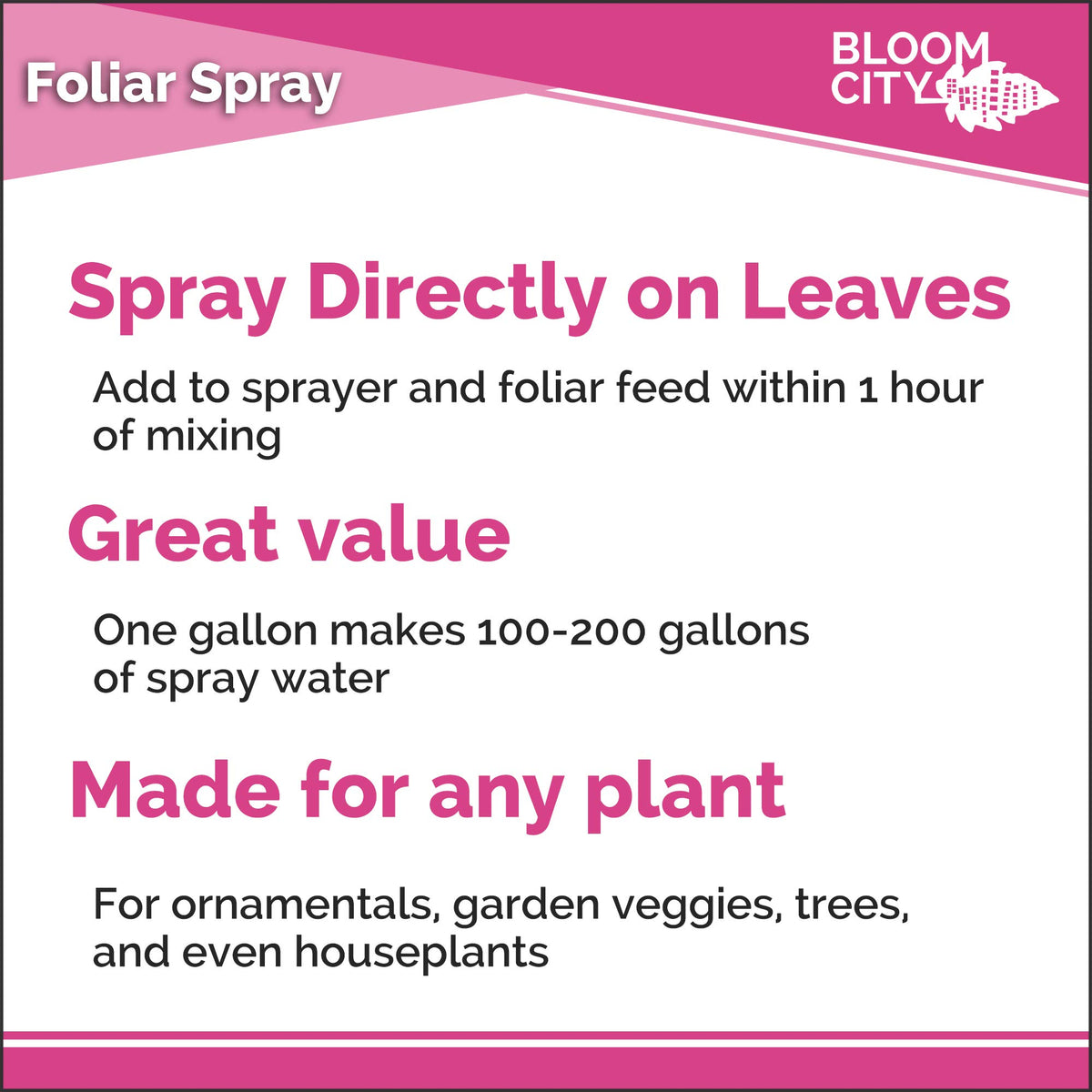 Bloom City Supergreen Kelp Spray label highlights USA-made formula