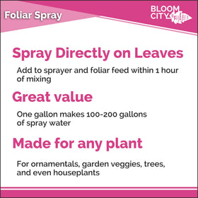 Bloom City Supergreen Kelp Spray label highlights USA-made formula