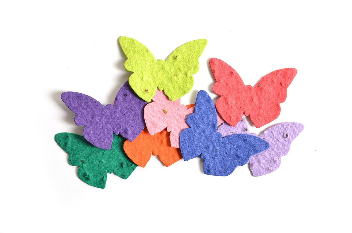 Bloomin Seed Paper Butterfly Shapes Pack color mix close-up, seeds to nurture garden blooms.