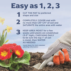 BloomingBulb seed mat uses biodegradable paper base.