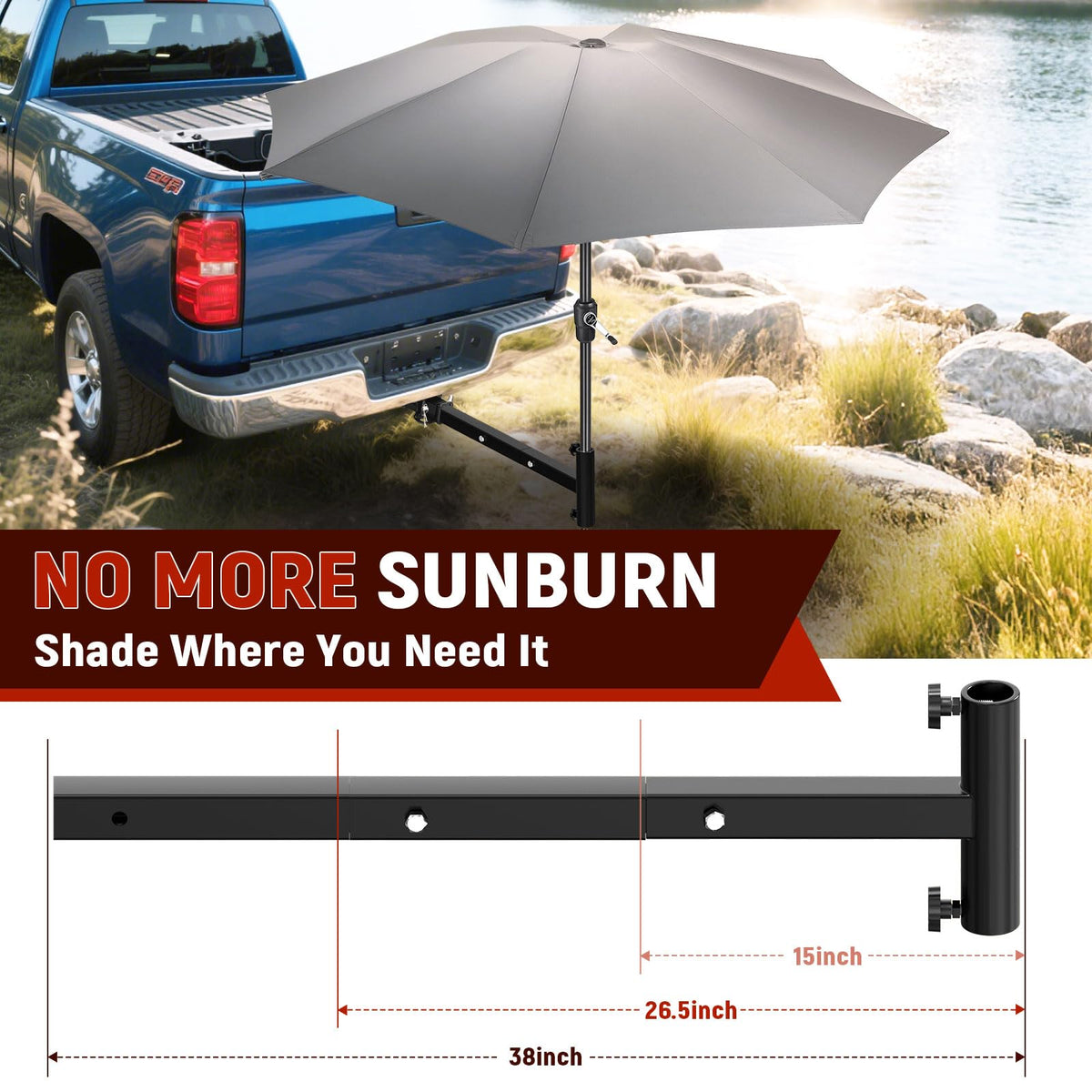 Blosail 38-inch extension provides flexible shade positioning
