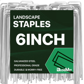 BLOSMIY 100-pack landscape staples (6 inch) provide sturdy anchoring for weed fabric.