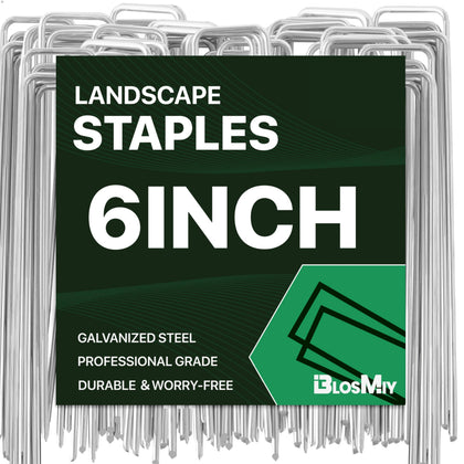 BLOSMIY 100-pack landscape staples (6 inch) provide sturdy anchoring for weed fabric.