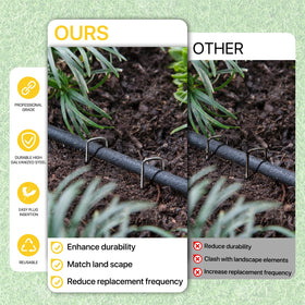BLOSMIY beveled-tip stakes ease insertion into soil for quick installation.