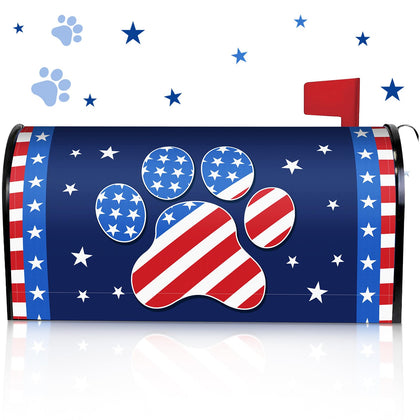 Blosssound American flag paw prints mailbox cover fits standard mailboxes securely