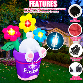 BLOWOUT FUN flower basket reveal creates festive attention at events.