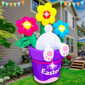 BLOWOUT FUN LED-lit Easter rabbit lights up yards at night.