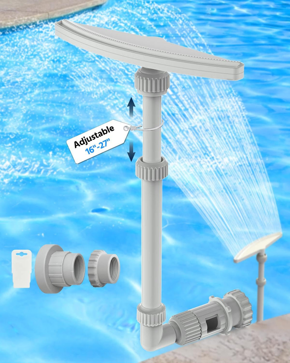 BLSKBY upgraded above ground pool fountain with 16-27 inch adjustable height for dramatic water displays