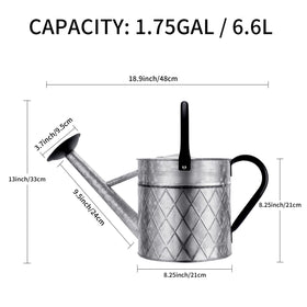 BLstyle silver outdoor garden can adds vintage charm while watering plants.