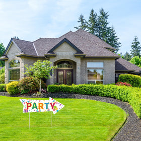 BLSUREFYX colorful party signage catches attention and creates festive cues.