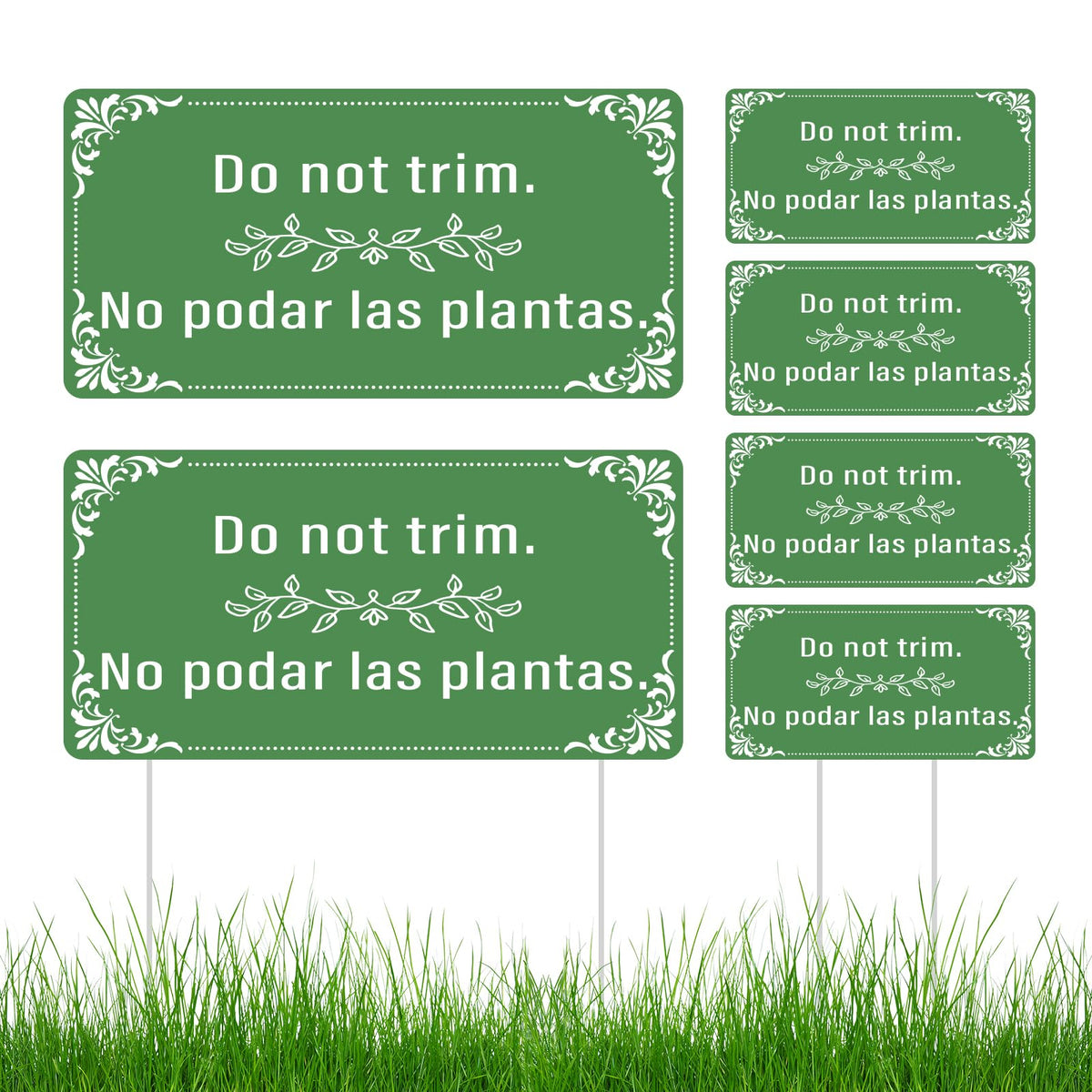 BLSUREFYX Do Not Trim yard sign 12.6x6.3 inches in outdoor greenscape.