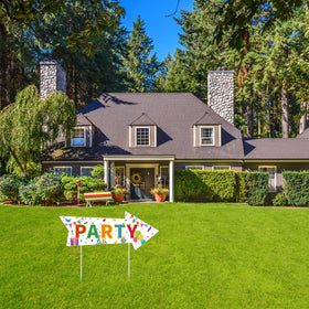 BLSUREFYX outdoor party directional sign improves guest flow.