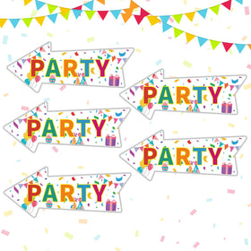 BLSUREFYX party sign arrows, 14.4 x 5.6 inches, double-sided for clear outdoor directions.
