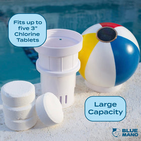 Blue Mano durable material construction withstands pool use and weather.