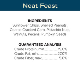 Blue Seal Neat Feast ingredients showing seeds and nuts for birds.