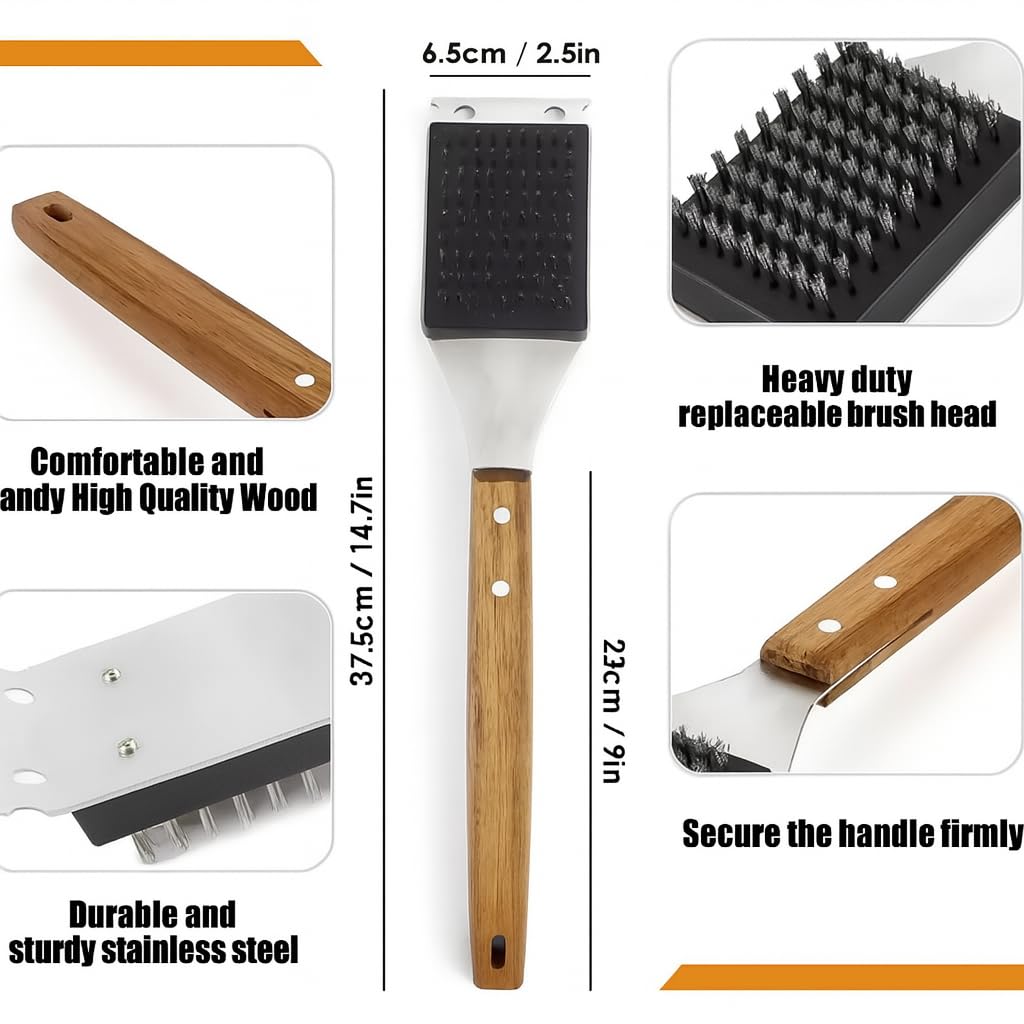 Blue Smoke Grill Brush durability in action with long-lasting bristles.
