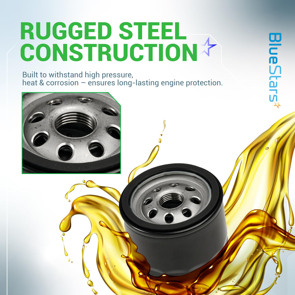 BlueStars kit close-up showing durable filter media and metal mesh.