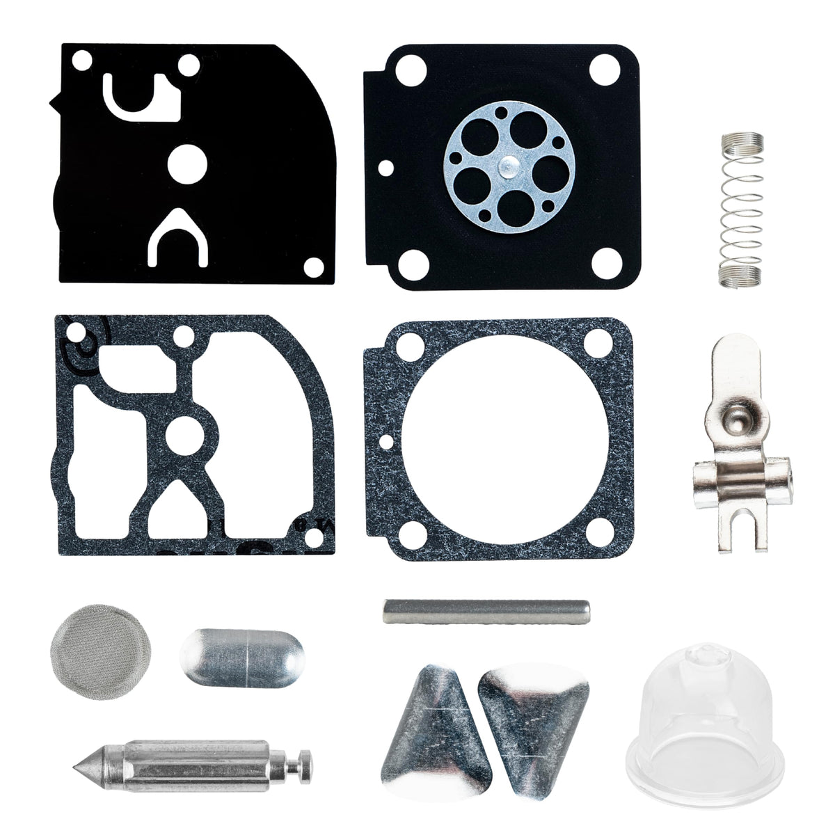 BlueStars RB-100 carburetor rebuild kit front view for precise replacement.