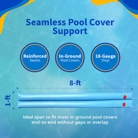 Blue Wave dual-chamber design evenly anchors pool covers.