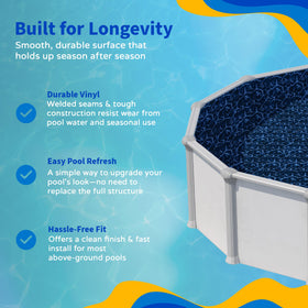 Blue Wave Evening Bay easy-install overlap design saves setup time.