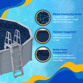 Blue Wave Evening Bay weather-resistant vinyl helps color retention