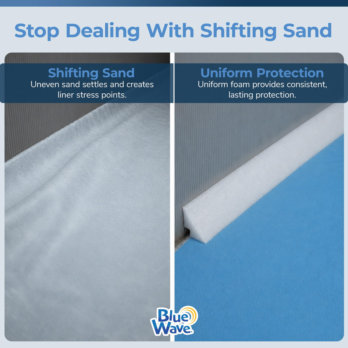 Blue Wave HDPE foam cove maintains shape under water pressure for durability.