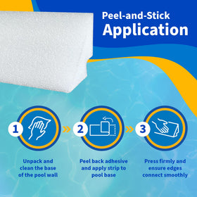 Blue Wave cove installs quickly with peel-and-stick backing for tool-free setup.