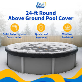 Blue Wave cover shows secure fit with generous 4-foot overlap.