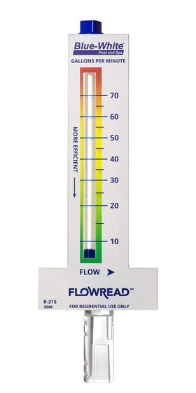 Blue-White FLOWREAD R-315 flow meter readout for precise pool flow control.