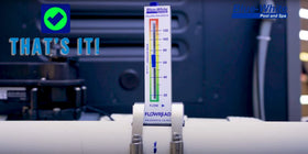 Blue-White FLOWREAD R-315 installed on a 1.50-inch ID pipe for easy setup.