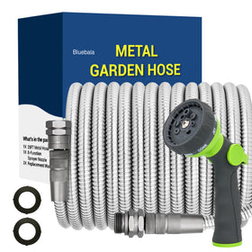 BlueBala 75ft stainless steel hose exterior shell for durable outdoor watering.