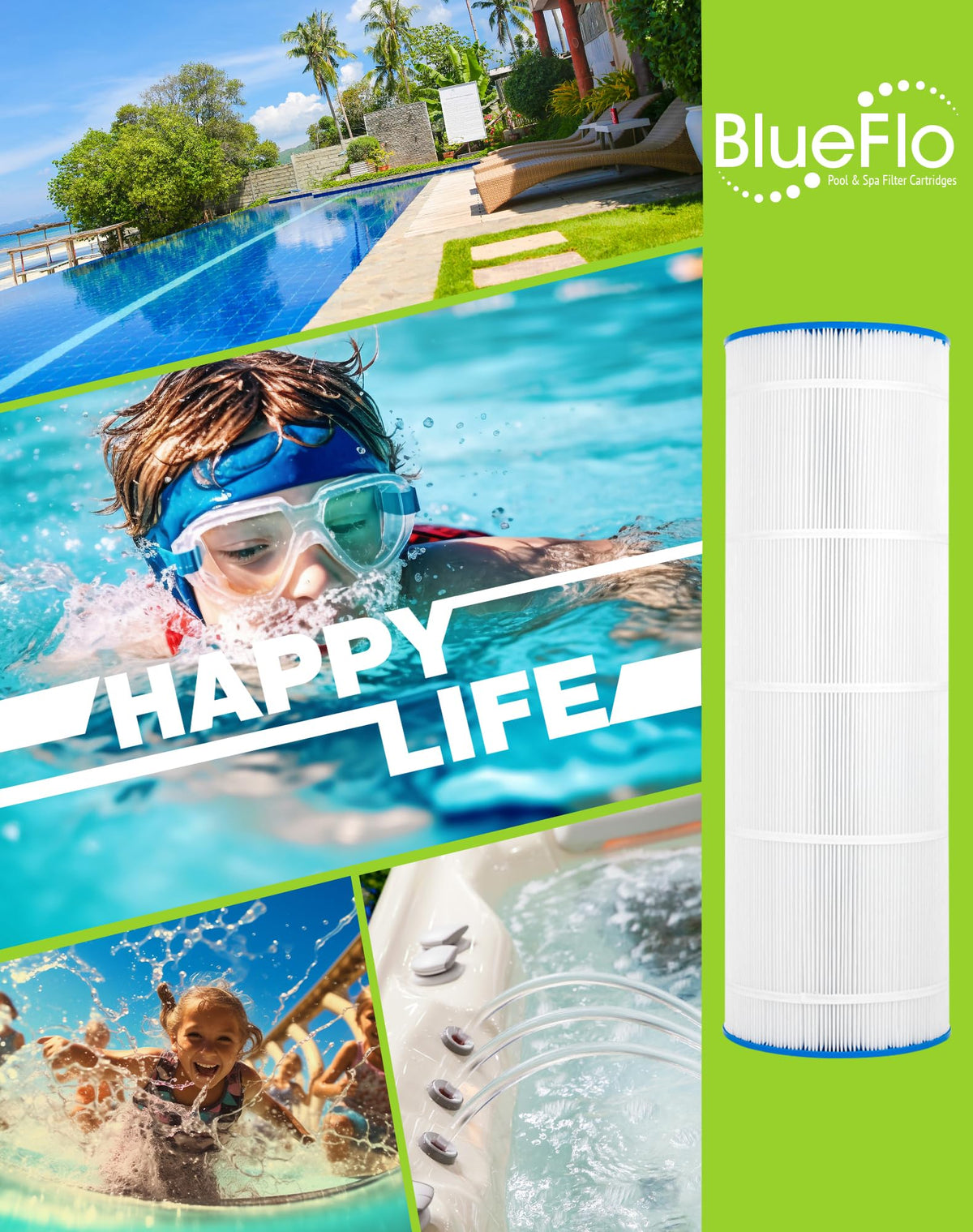 BLUEFLO PAP150 installed in pool system for easy maintenance.
