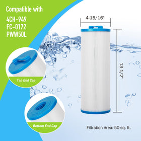 BLUEFLO spa filter compatible with PWW50L enhances filtration