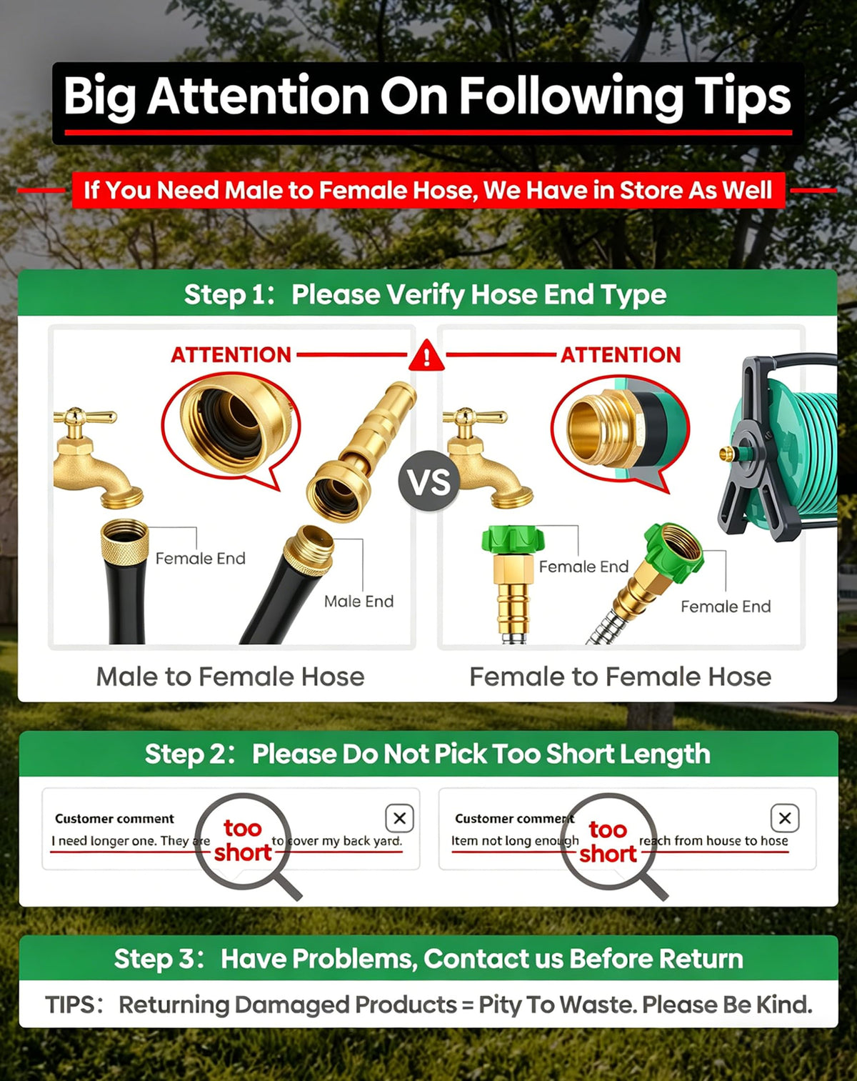 BlueGarden brass fittings provide leakproof connections for reels and hoses