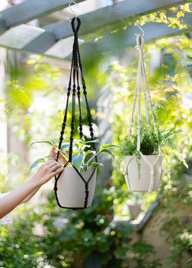 BlueMake indoor-outdoor hanging planter with ceiling hooks included for easy setup