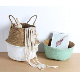 BlueMake plant pot cover basket showing natural texture while concealing pots tastefully.