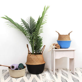 BlueMake belly basket used for toy storage, soft organic style with easy reach.