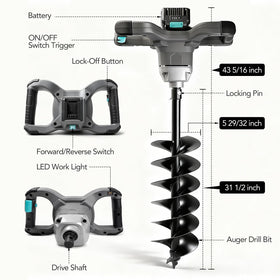Bluemars Earth Auger supports forward and reverse to simplify hole extraction.