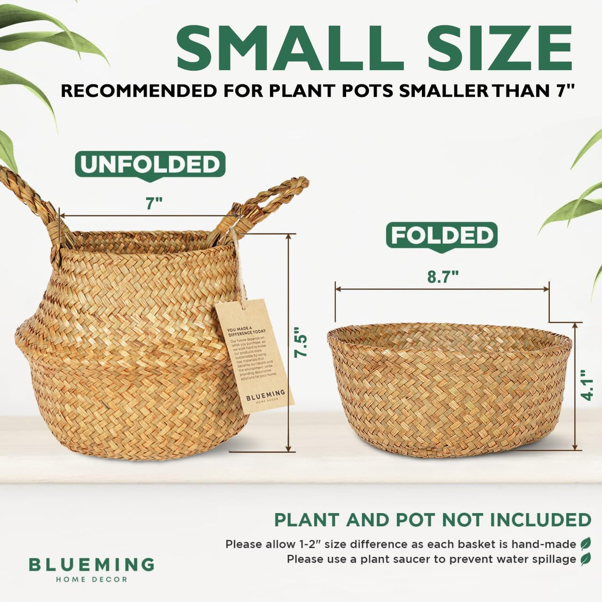 Blueming Seagrass Basket for interior decor adding natural texture