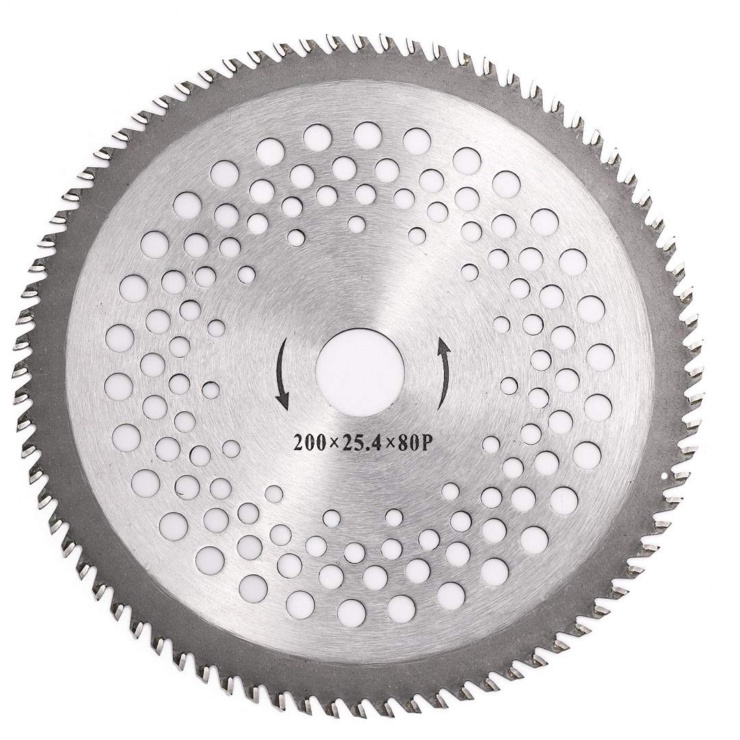 BlueNatHxRPR 8-inch 80T carbide blade for brush cutters delivers durable cutting.
