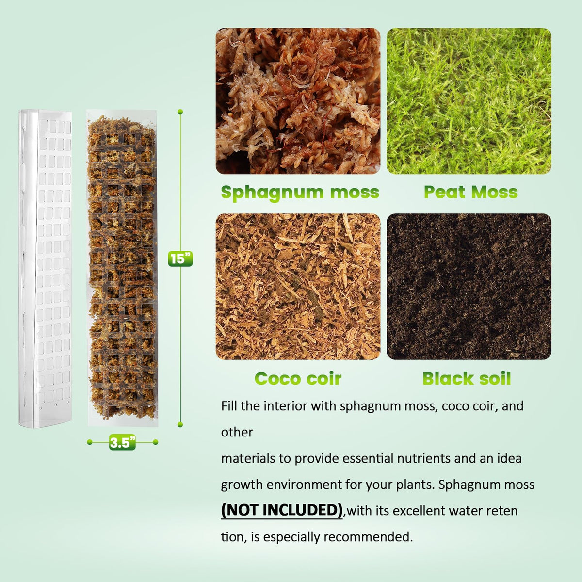 Bluepro flat-surface moss pole close-up for better aerial root attachment.