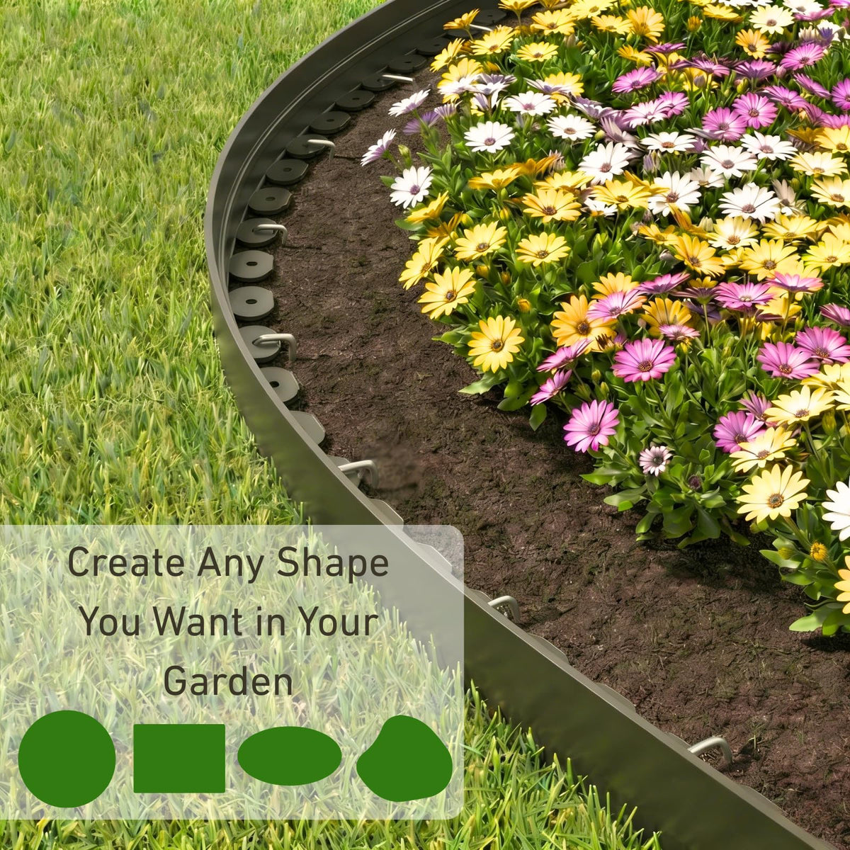 Bluepro edging provides strong containment for mulch and gravel