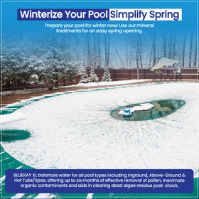 Blueray XL copper ionizer promotes mineral-based pool treatment.