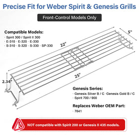 BLUES GRILL PARTS 7641 warming rack Genesis fit expands cooking space