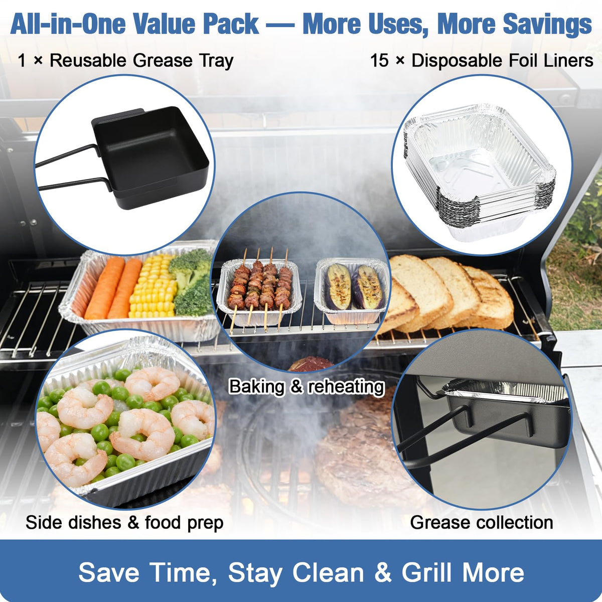 BLUES GRILL PARTS 99251 full kit includes tray holder and liners for straightforward setup