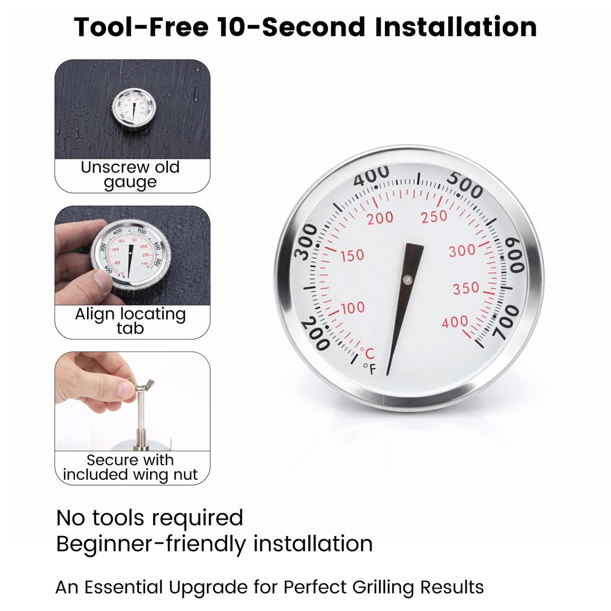 BLUES GRILL PARTS bimetal probe delivers reliable temperature sensing across temperatures.