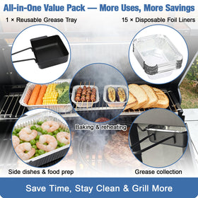 BLUES GRILL PARTS easy-cleaning liners simplify post-grill cleanup