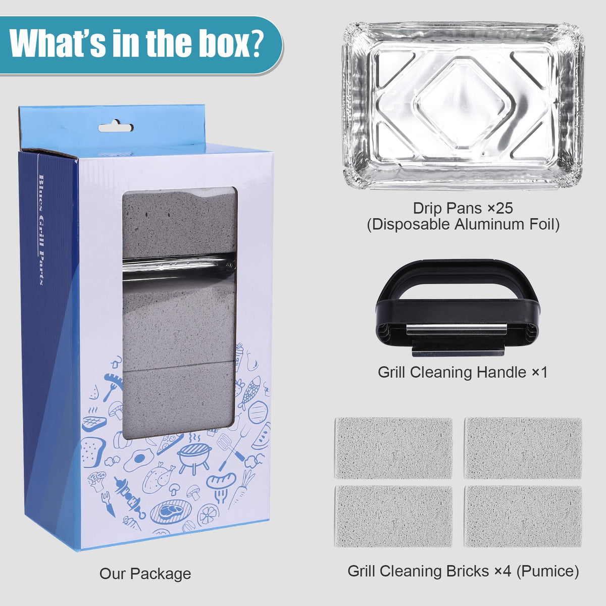 BLUES GRILL PARTS pumice bricks with handle safely scrubbing grill grates