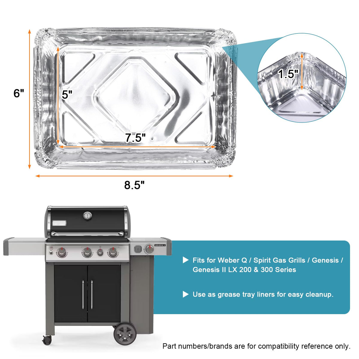 BLUES GRILL PARTS Weber compatibility for easy-fit grease tray use